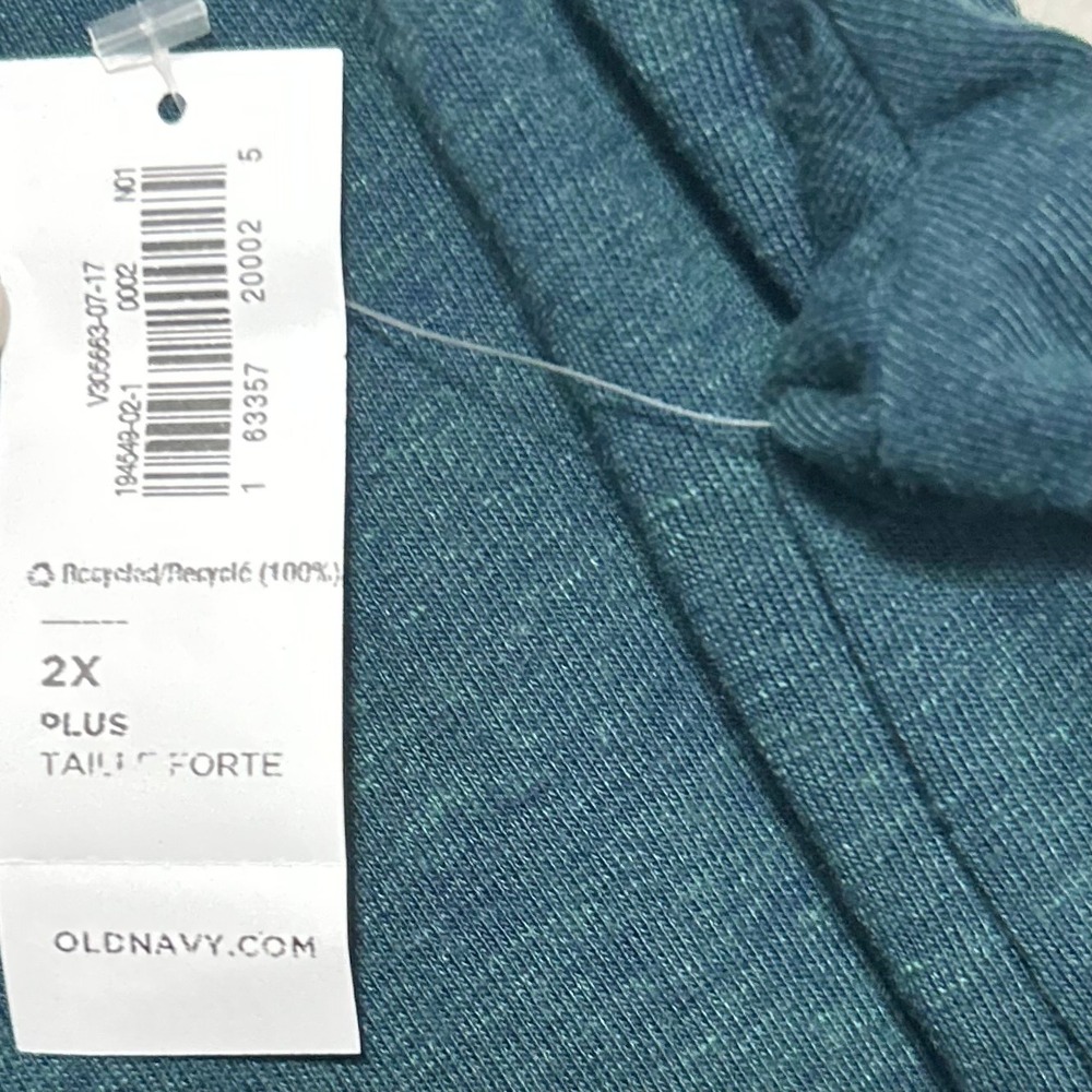 Old Navy Blouse 2X Teal Green Lace Yoke Boho Long Sleeve Cottagecore Peasant Top - Picture 9 of 9
